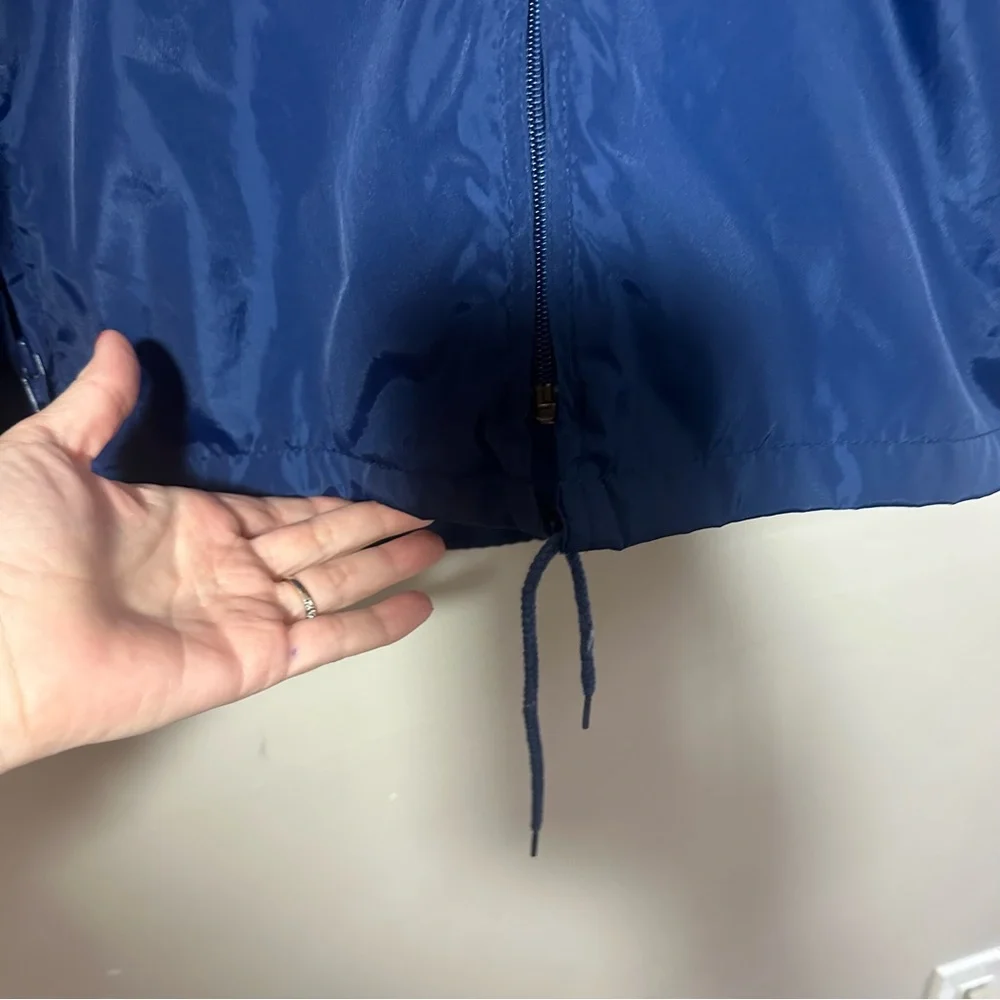 Eddie Bauer Jacket Women's Size Large Blue Windbreaker Jacket with Hidden Hood - Picture 9 of 9